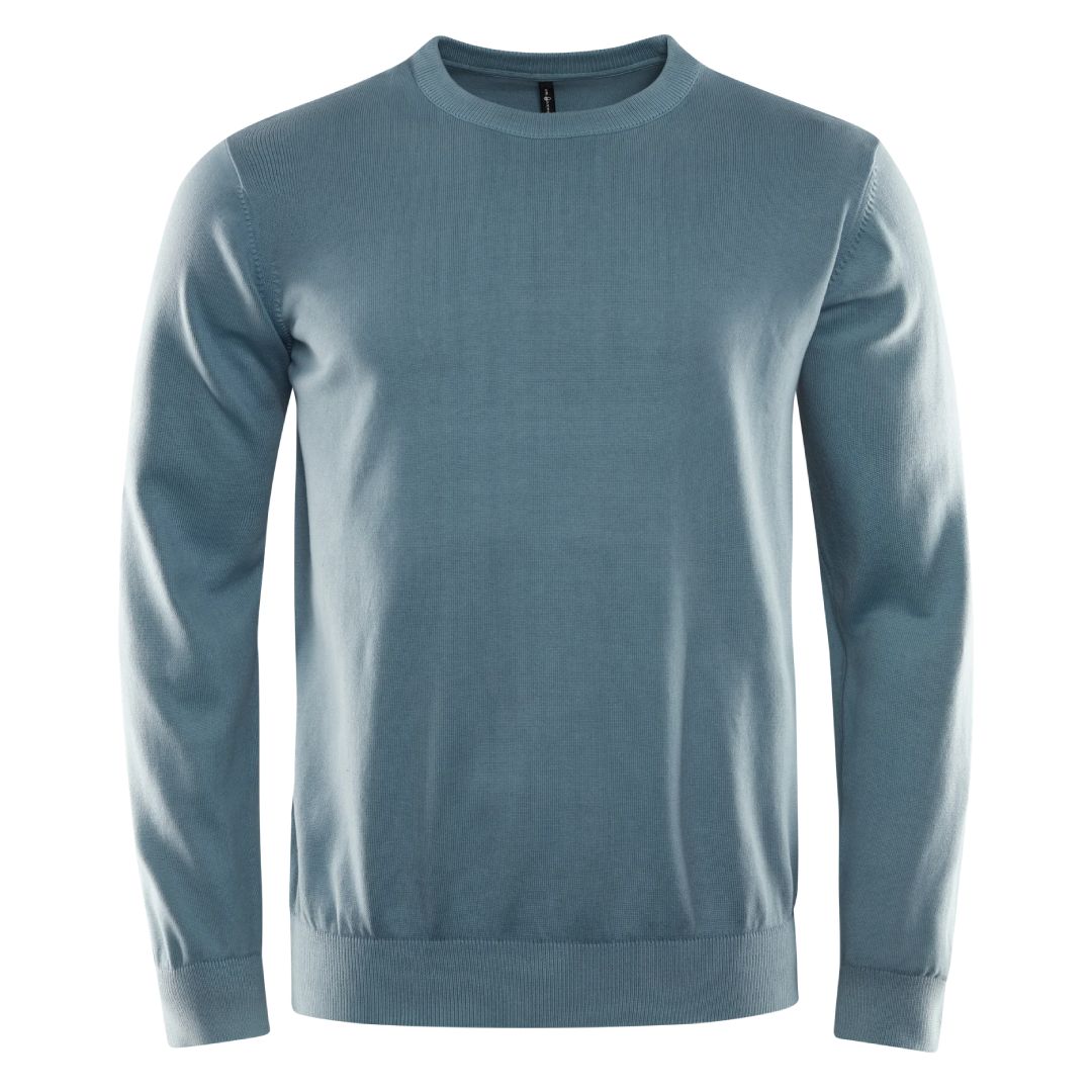 Bowman Knitted Crew Neck - Aurora Blue
