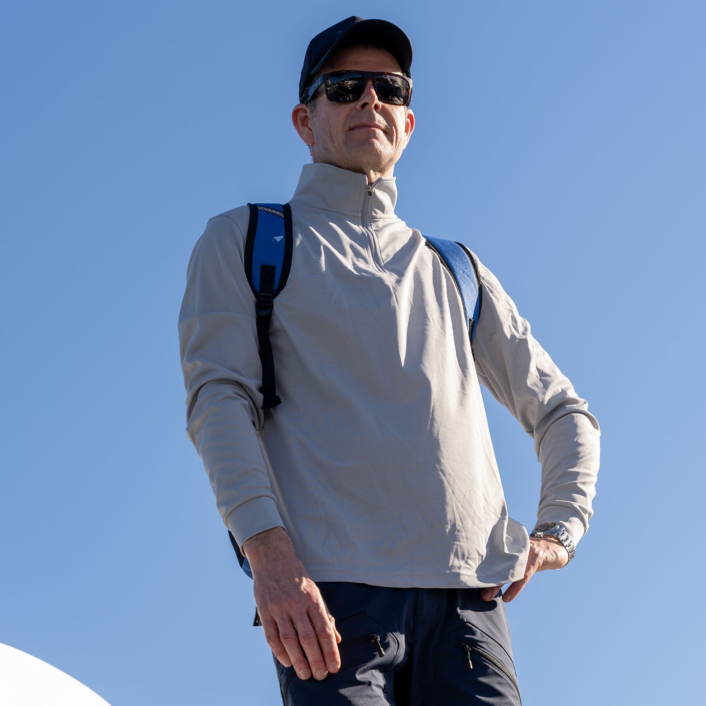 Signature Long Sleeve Polo - Light Grey