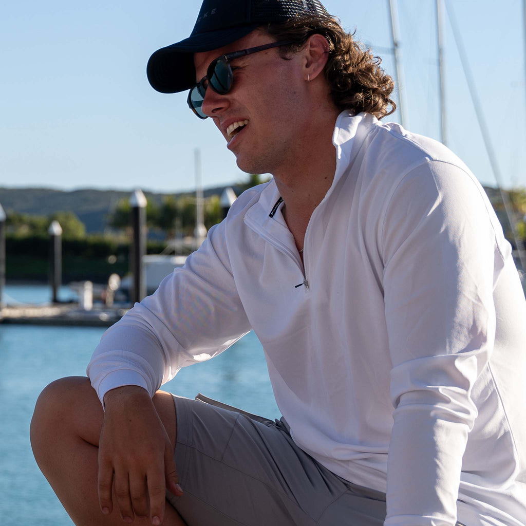 Signature Long Sleeve Polo - White