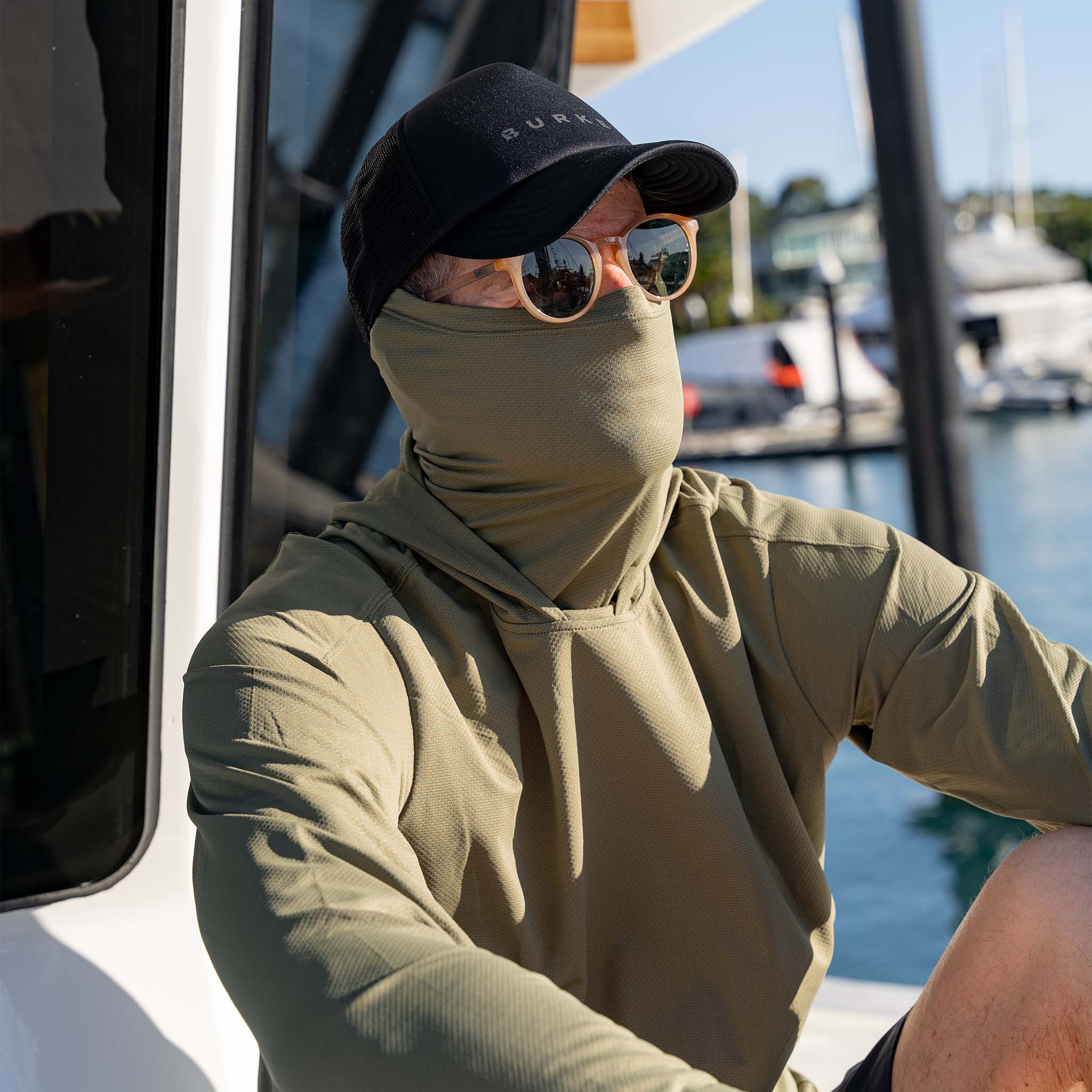 Hooded Sun Shirt - Army Green