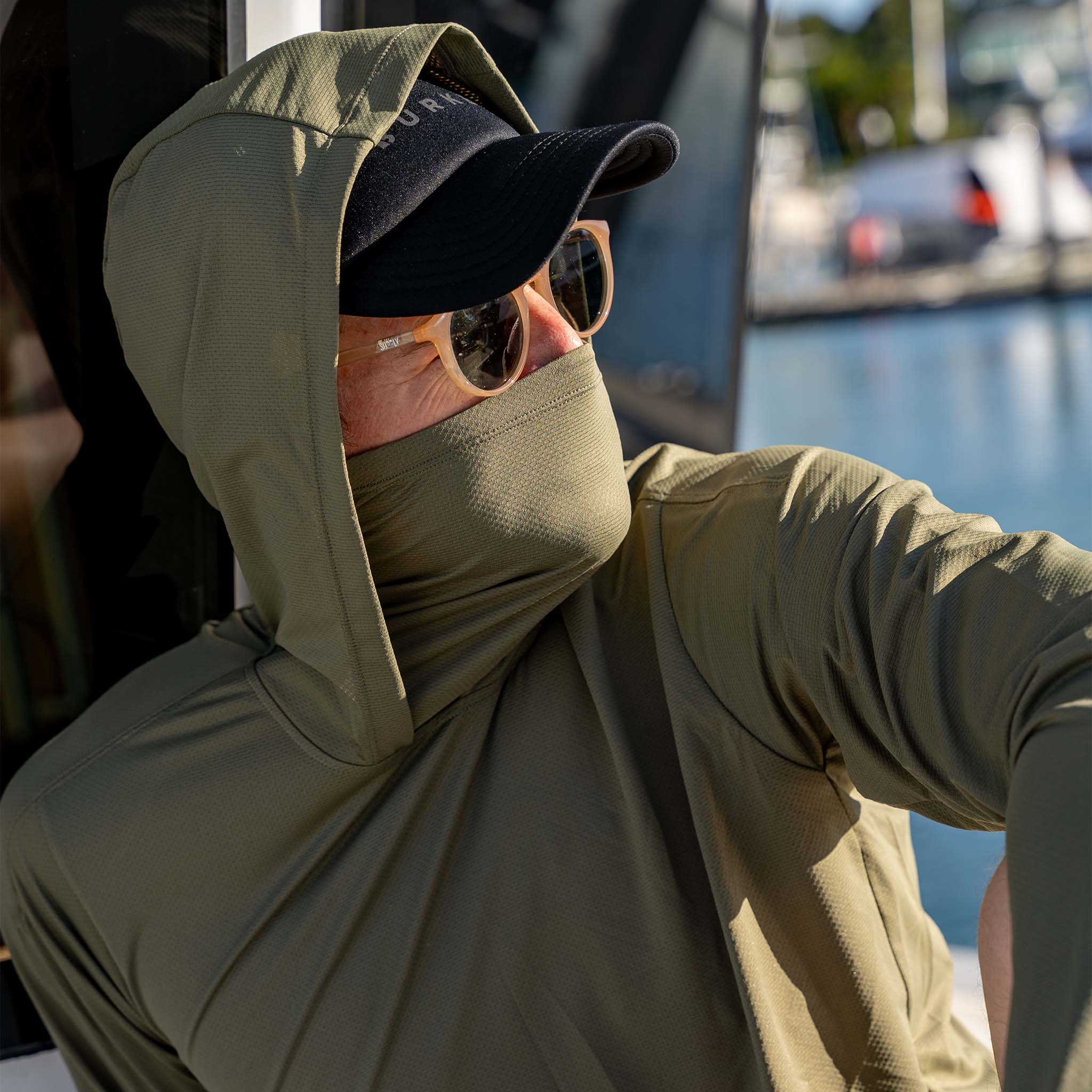 Hooded Sun Shirt - Army Green