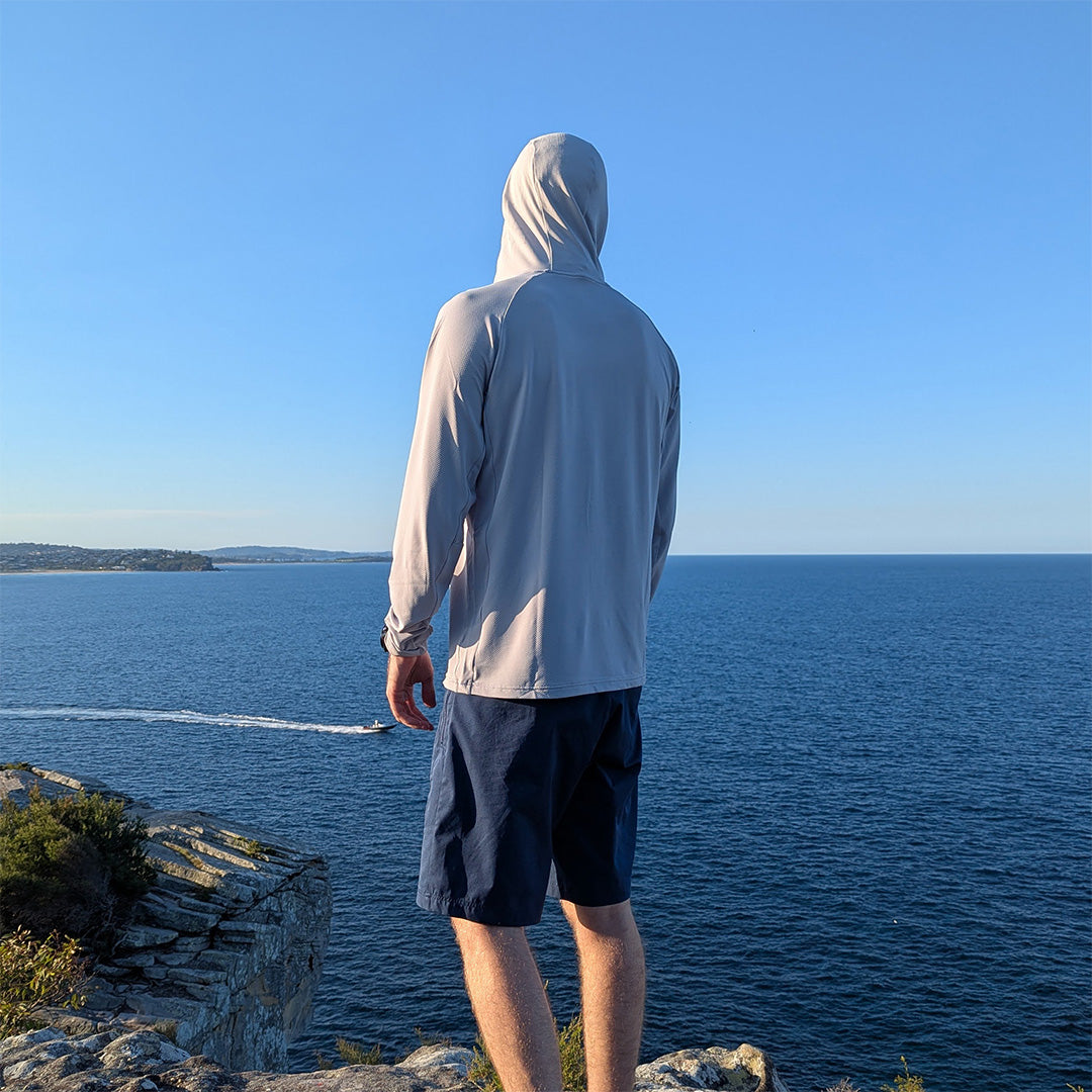 Hooded Sun Shirt - Light Grey
