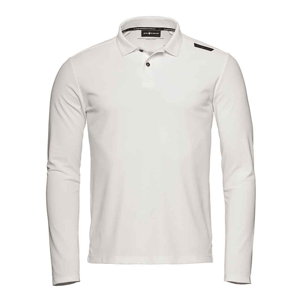 Bow Tech Long Sleeve Polo - White