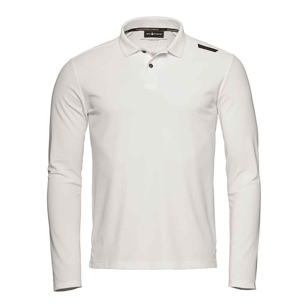 Bow Tech Long Sleeve Polo - White